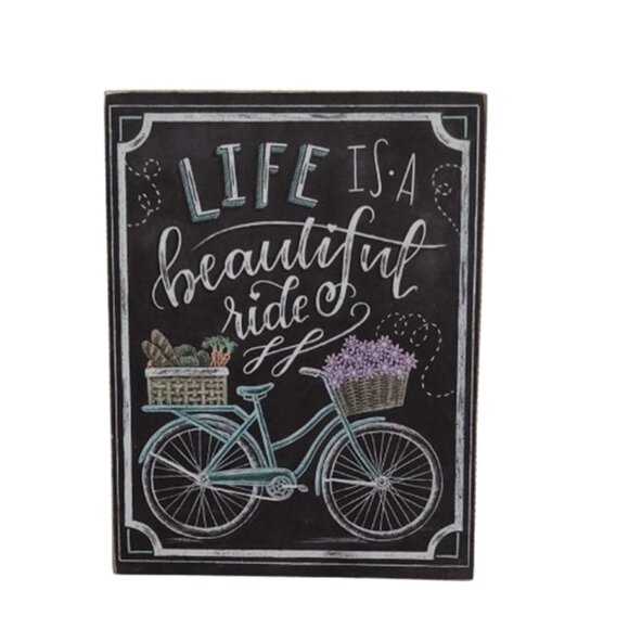 Primitives by Kathy Chalk Style Sign - LIFE Is A Beautiful Ride - Picture 1 of 4